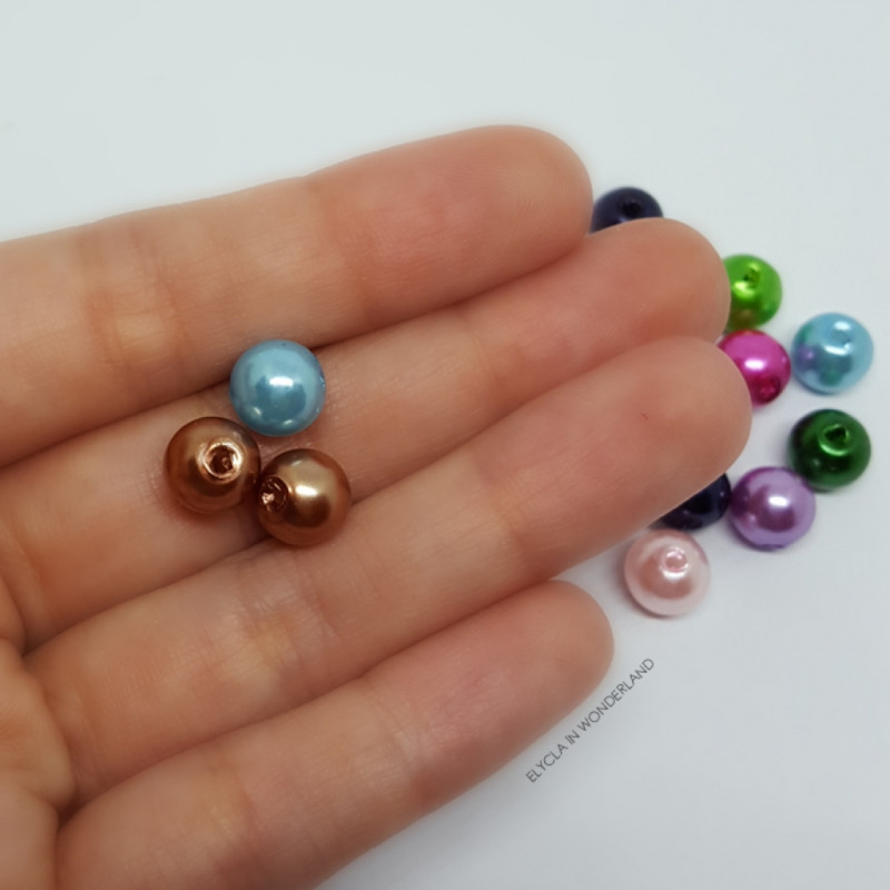 20 Perles Nacrées Rondes Capri Blue - 10 Mm | Marque Preciosa | Neuf Jamais Utilisé